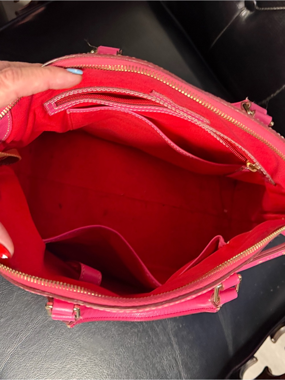 Dooney & Bourke Bright Pink Embossed Dome Satchel - Picture 4 of 8
